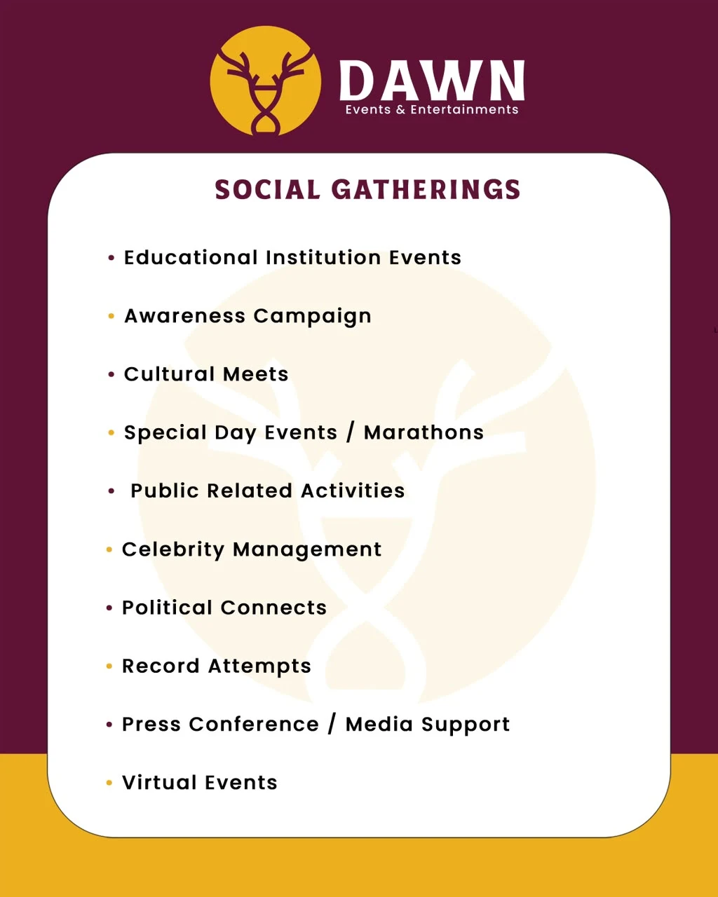 DAWN social gatherings service overview
